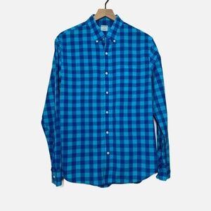 Bonobos Vibrant Blue Plaid check Men's Shirt standard fit 100% cotton M